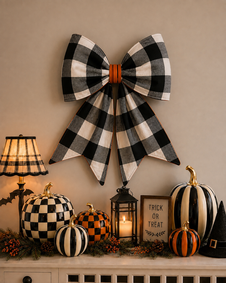 Fall & Halloween 4-in-1 Reversible Quilted Bow