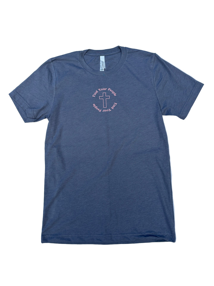 Find Your People T-Shirt – Faithful Community Tee with Cross &amp; Back Quote