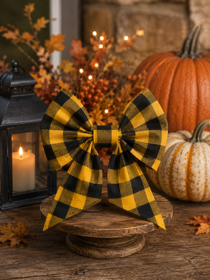 Mustard & Black Buffalo Check