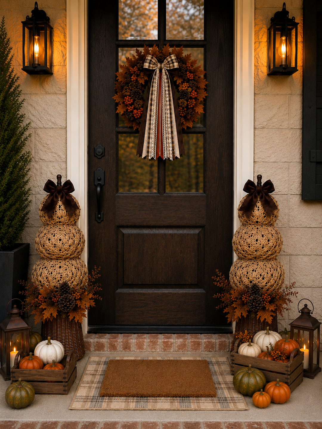 Rattan Grand single door Fall porch package