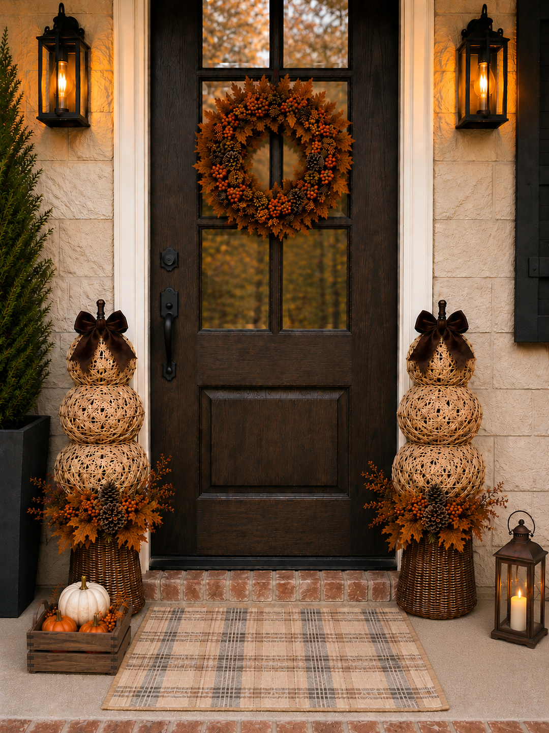 Rattan Classic single door Fall porch package