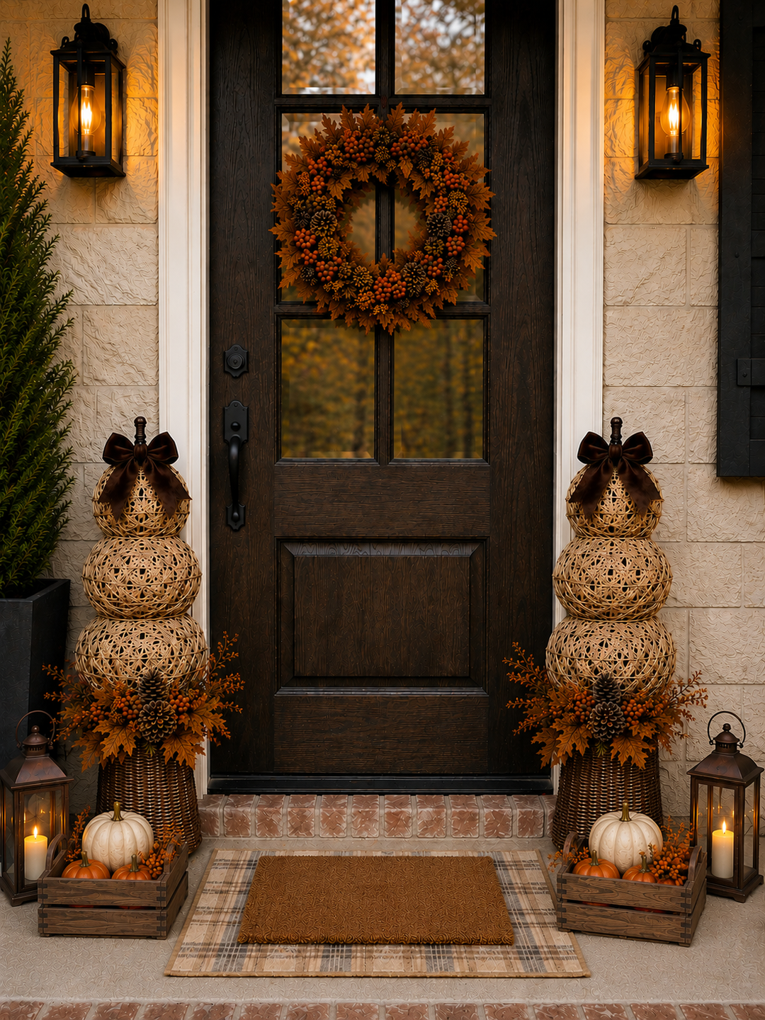 Rattan Signature single door Fall porch package