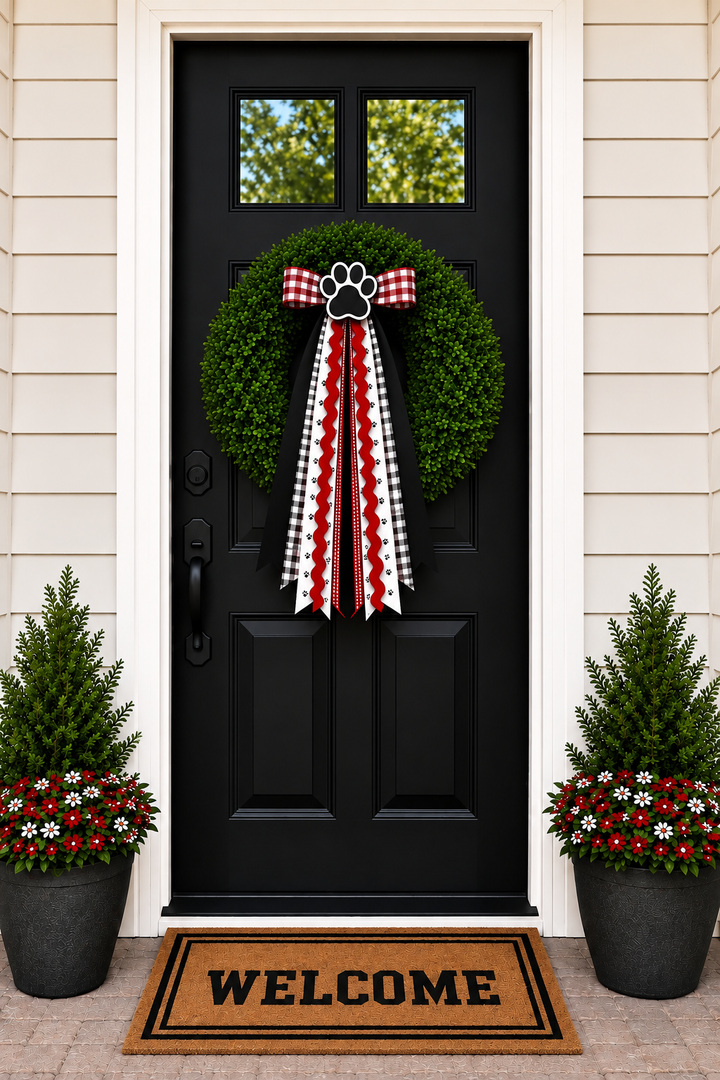 Custom School Colors Wreath Ribbon with Interchangeable Clip