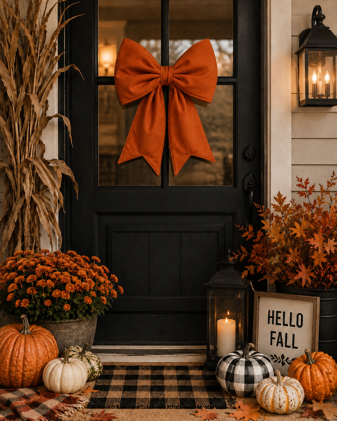 Fall & Halloween 4-in-1 Reversible Quilted Bow