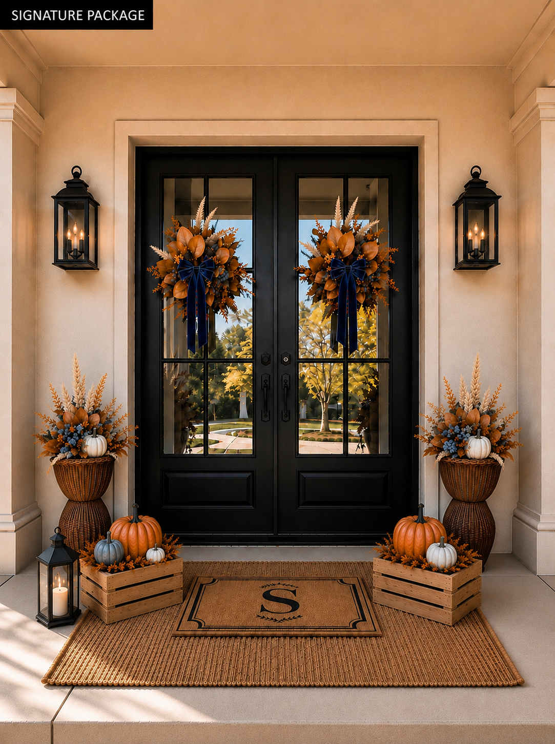 Blue Velvet Signature double door Fall porch package