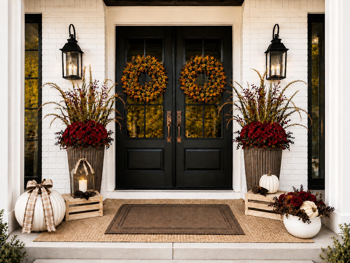 Burgundy Grove – Signature double-door porch package