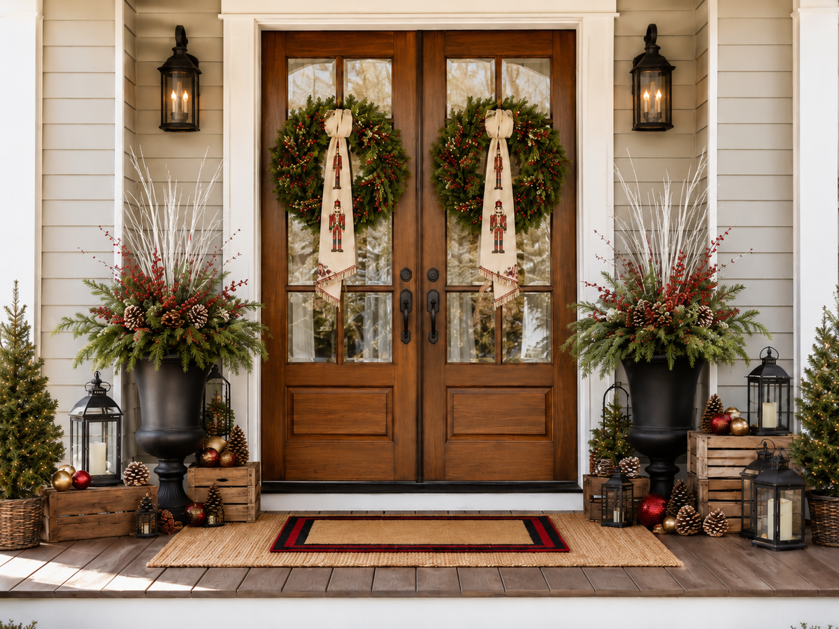 Christmas porch decorating